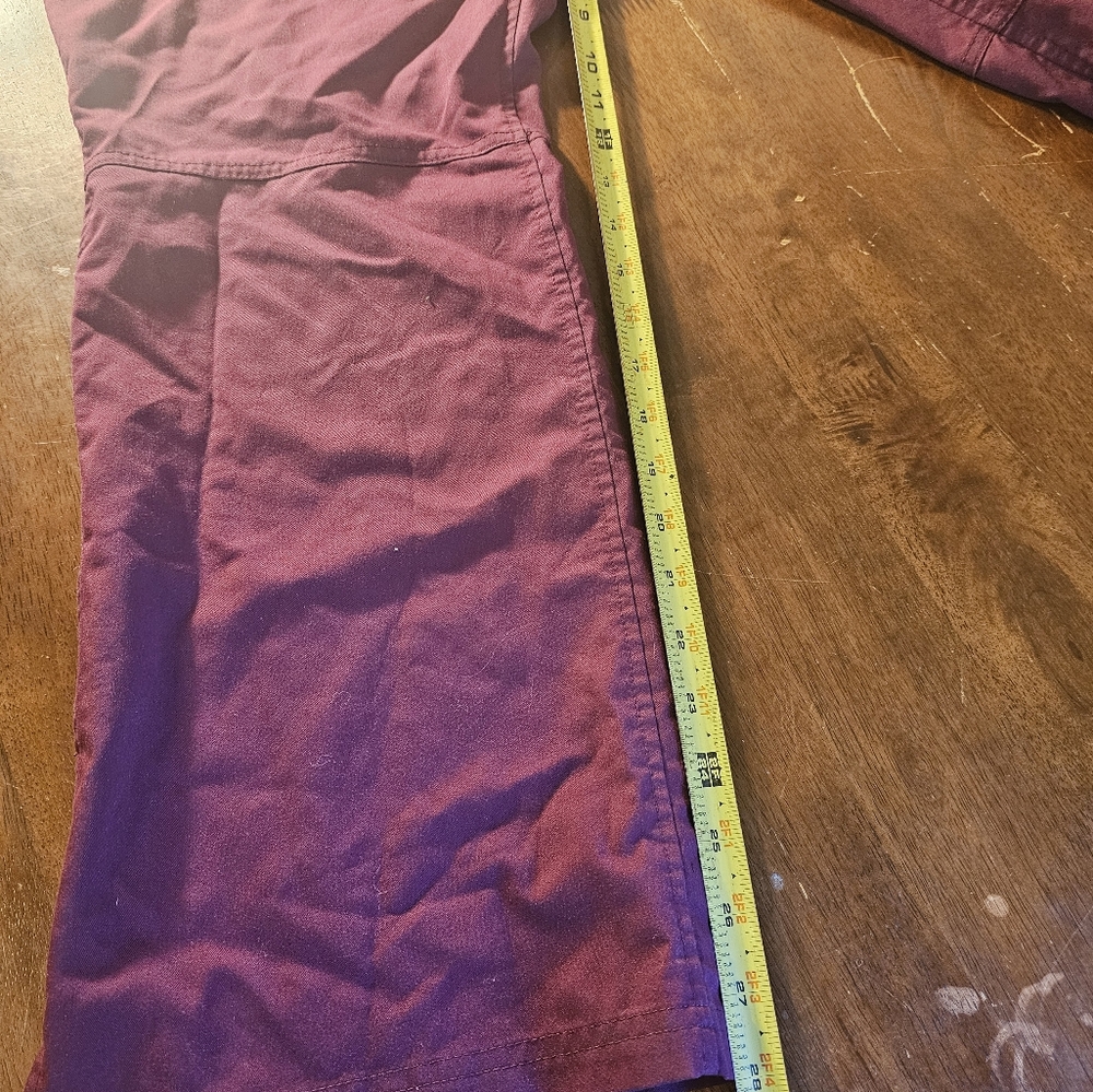 Purple Label Yoga Healing Hands Women Tori Scrub Pants  size large Wine Red - Picture 5 of 6